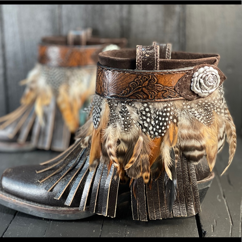 Size 7.5 Upcycled Frye Boots, FFV Boho Boots